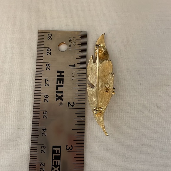 Estate jewelry Gold leaf brooch - Picture 8 of 8